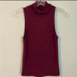 American Eagle Red Turtleneck Tank Top Size Small